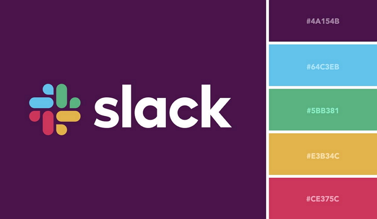 A color palette example of Slack