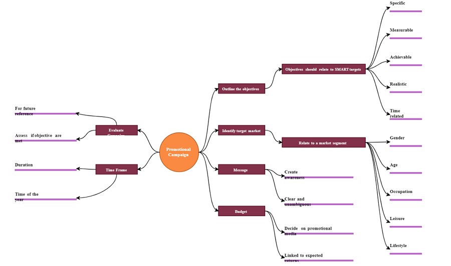 Promotional campaign mind map template