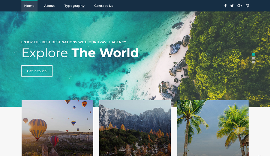 Free Travel Theme Website Template