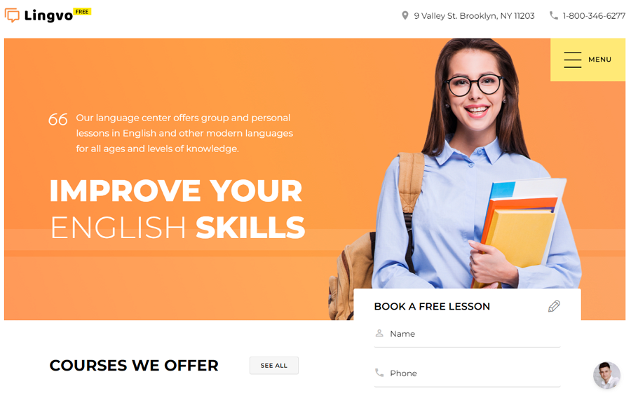 Free Learning Center Web Template