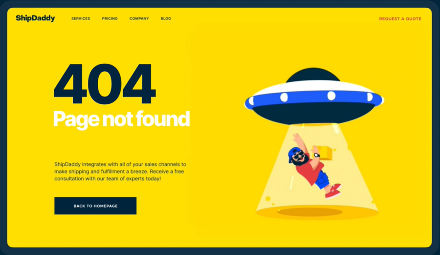 ShipDaddy 404 Page Design