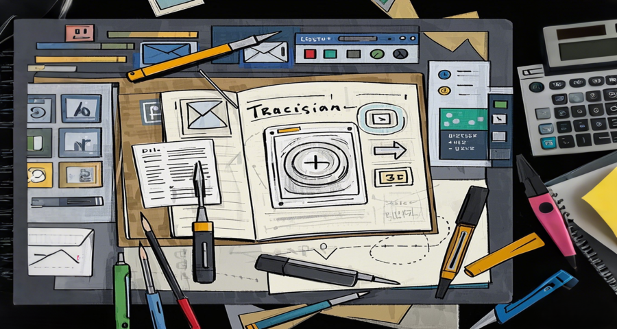 Traditional business logo design process