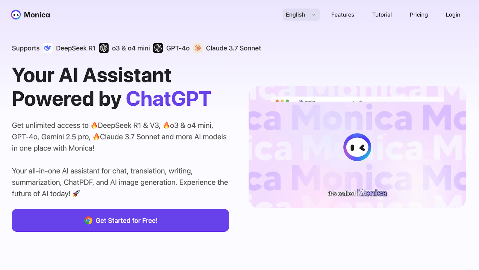 Monica AI chatbot