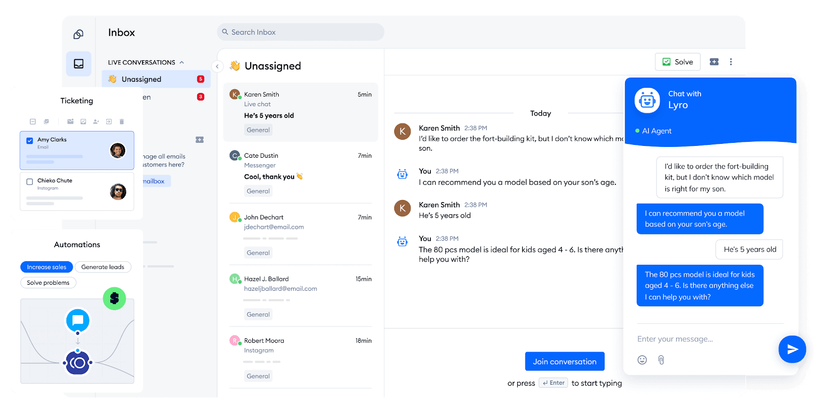 Tidio AI chatbot