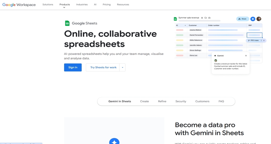 Google Sheets