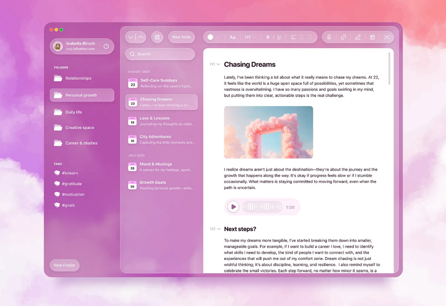 Liquid Glass Note App