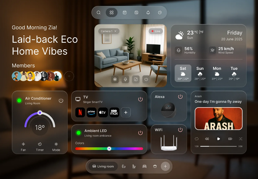 Apple Liquid Glass meets Smart Home Vibes
