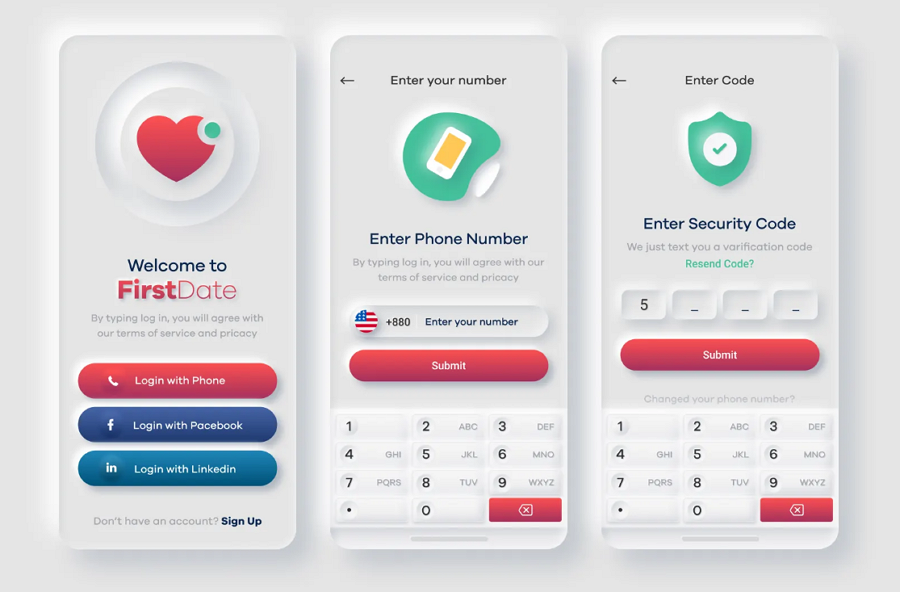 Dating App Neumorphic UI Design 