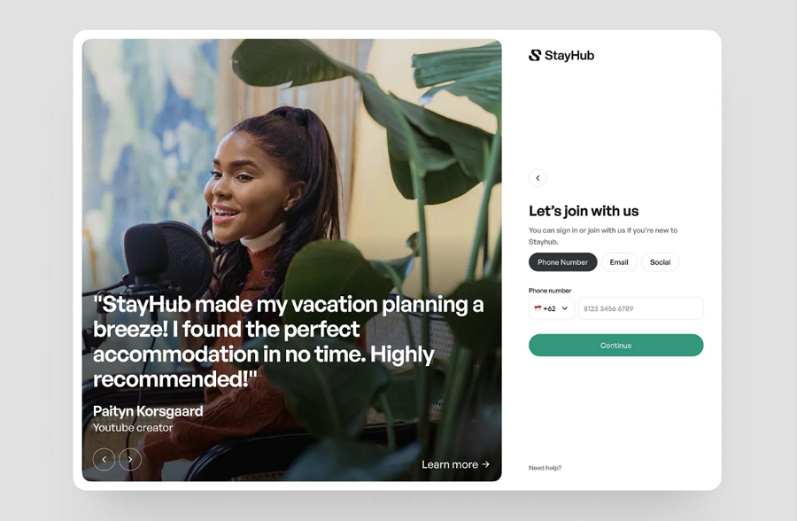 Stay Hub Login & Register Page Design 