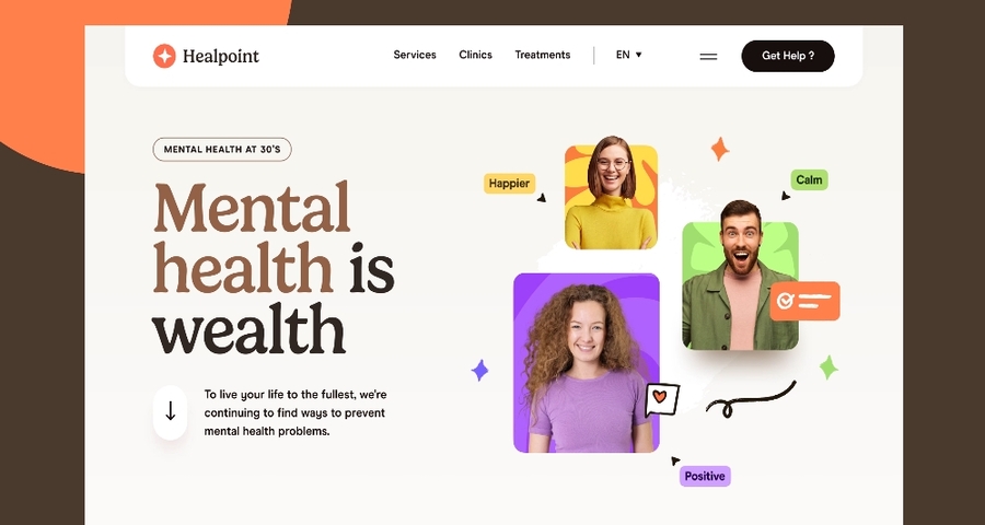 The healthcare website design template of Healpoint