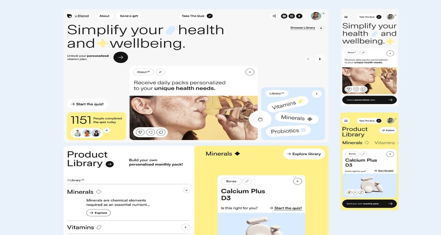 The healthcare website design template of v.Blend