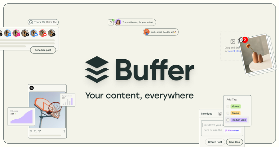 Minimal dashboard of Buffer mvp